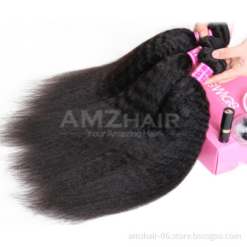 Single Donor 40 Inch Mink Brazilian Kinky Straight Human Hair Weave Bundle Wholesale Price Virgin Cuticle Aligned Hair Extension